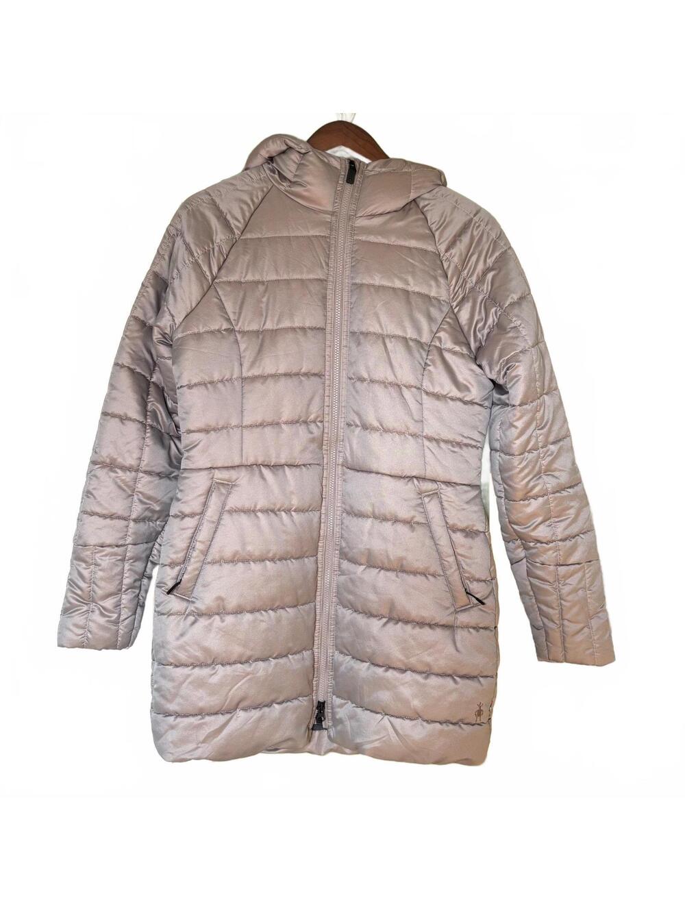Smartwool Women's Smartloft 180 Parka Gold Taupe Wool Hooded Coat Puffer